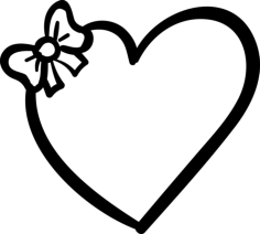 Heart With A Little Bow Outline Svg Vector, Free Vectors File